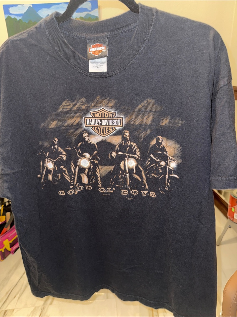 Harley-Davidson Navy Black Graphic 'Good Ol' Boys' Motorcycles Tee
